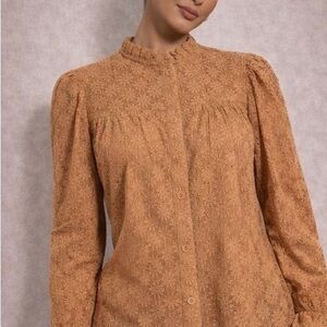 Elegant Tan Lace Women's Top